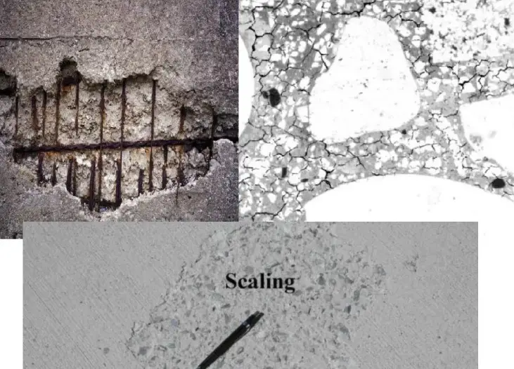 Causes of delamination and spalling