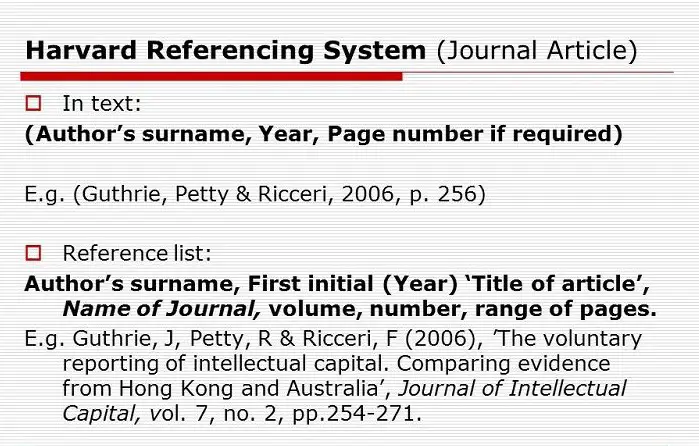 Comparison of apa and harvard referencing