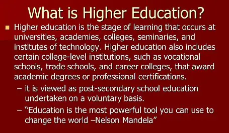 further education versus higher