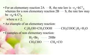 Types of non-elementary reactions