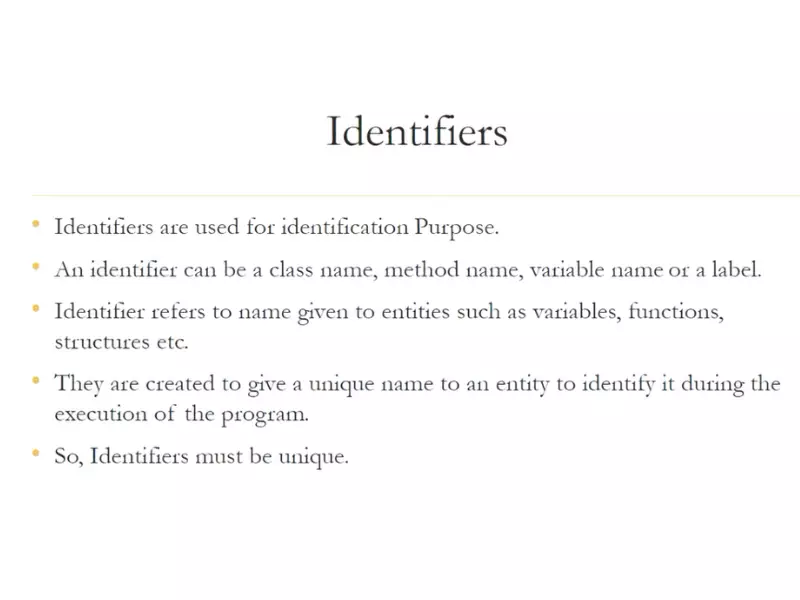 Difference Between Identifier And Variable