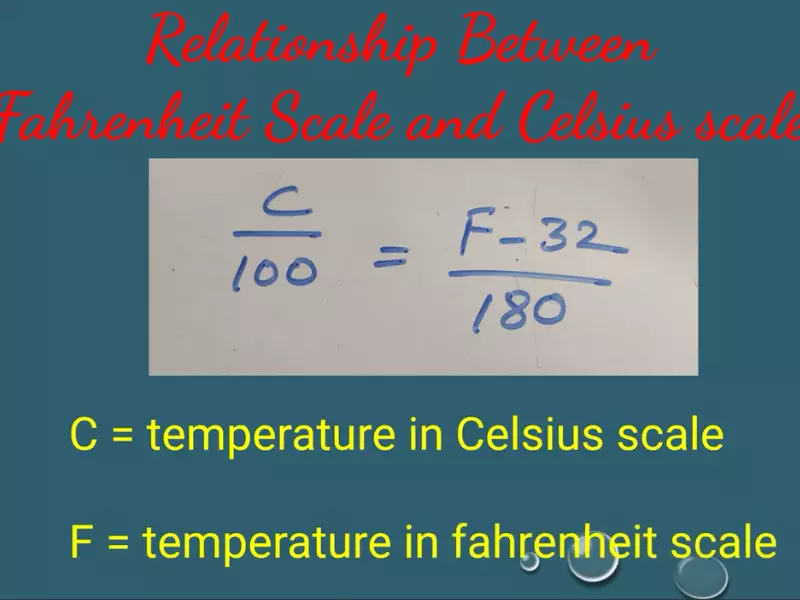 Relation Between Celsius And Fahrenheit