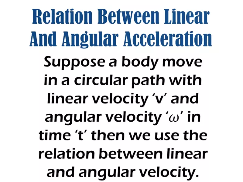 Relation Between Linear Acceleration And Angular Acceleration